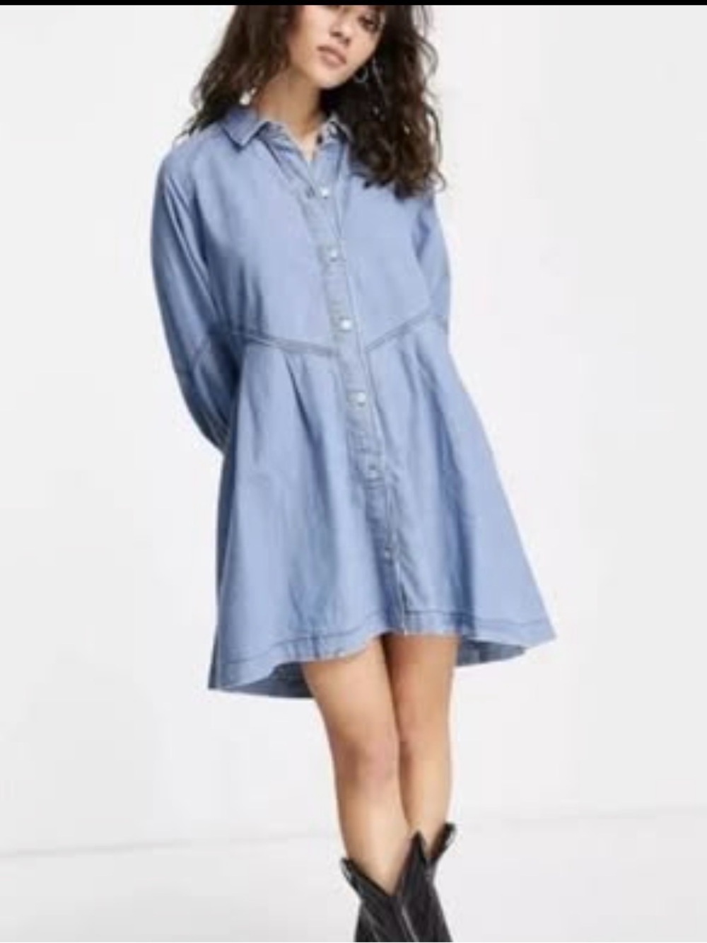 REVOLVE Free People Hannah Denim Mini Dress Sz XS